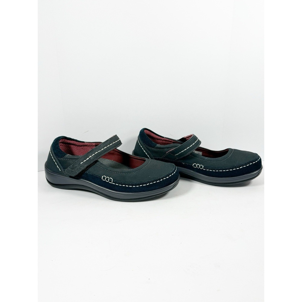 Orthofeet Mary Jane Leather Shoes Sz 7 Extra Wide 2E Walking Comfort Sandal Gray